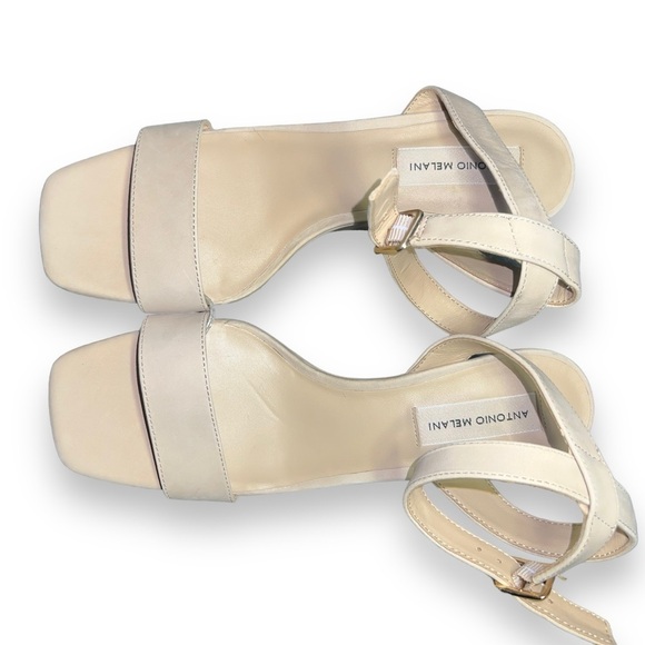 ✅ New Antonio Melani Nude Leather Strappy Wedge Platform Women Sandals - Picture 3 of 6